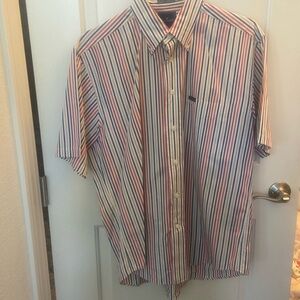 Faconnable men stripe shirt, size large like new